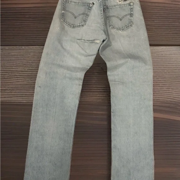 VTG Levi's 501 Upcycled Custom Patchwork Distressed Jeans Womens 33x36 ISA